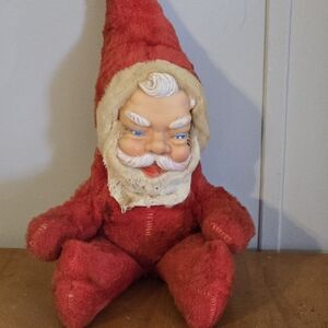 Vintage Red Santa Claus Plush Doll